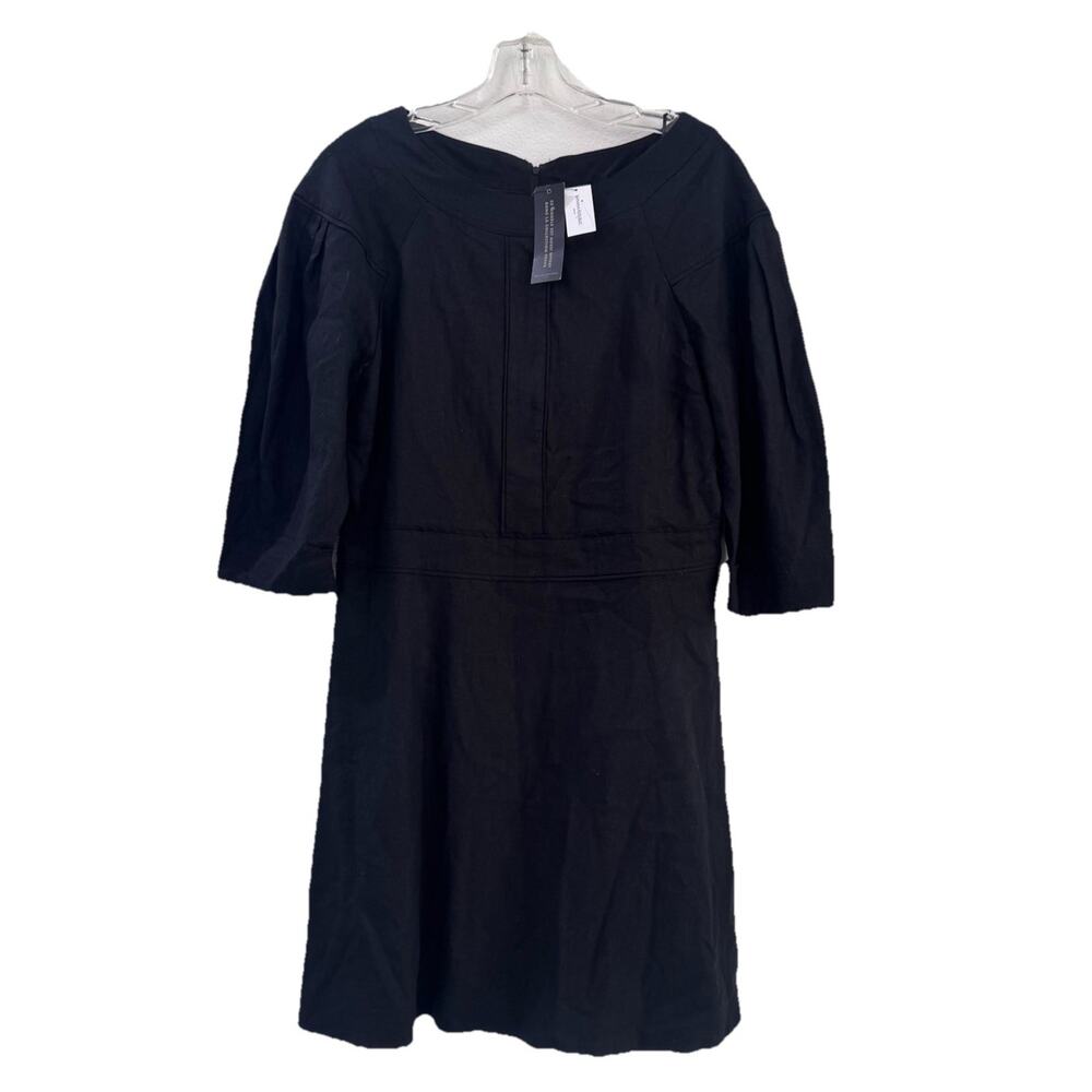 New Banana Republic Black Linen Rayon Dress Sz 12 $110 Office Minimalist